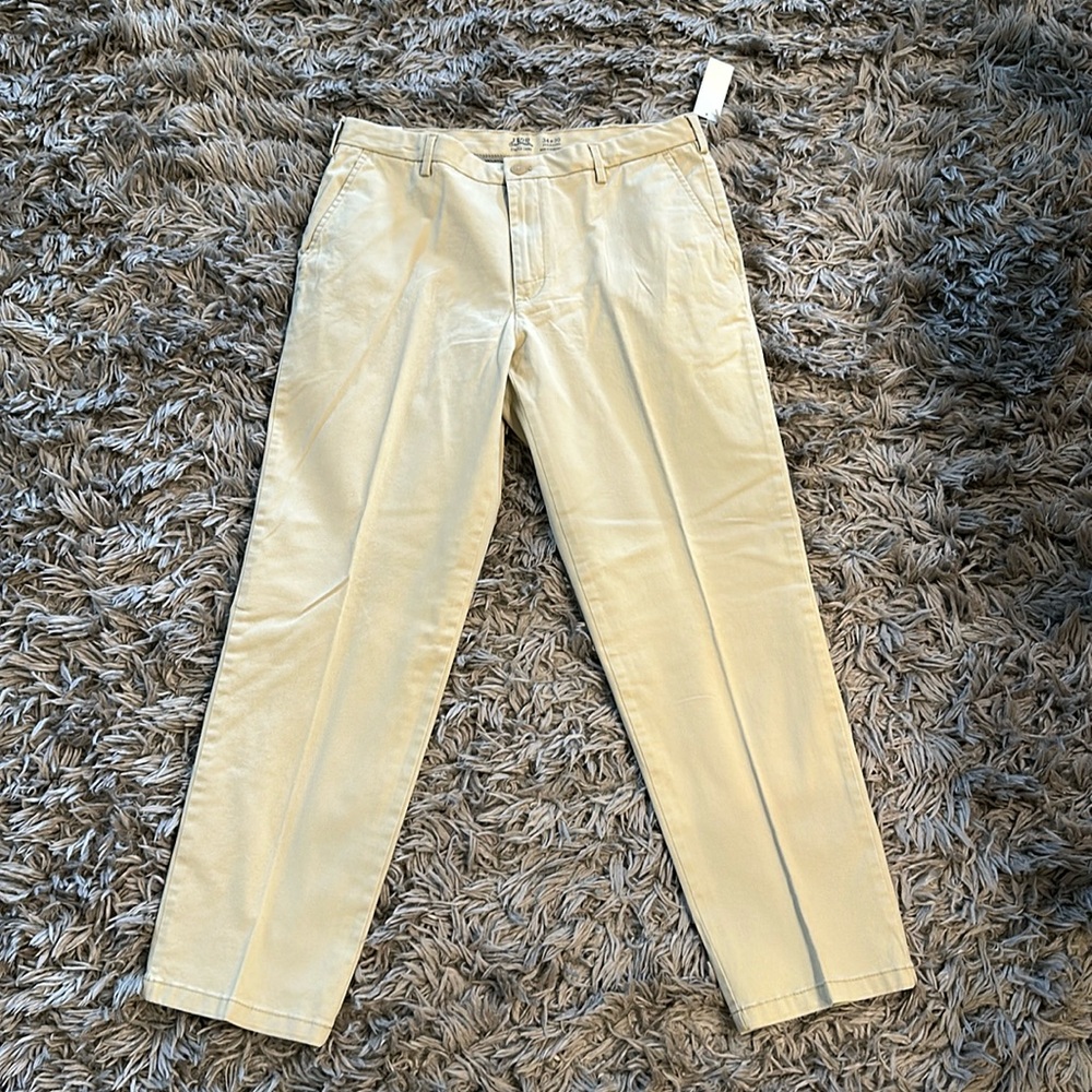 (New) Izod Saltwater Stretch Tan Chino Straight Fit Pants
